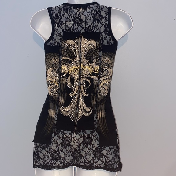 Beautiful lace and bling tank top by Bus Stop. Small - Picture 3 of 4